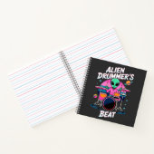 Alien Drummers Beat T - Shirt - Funky Alien Graphi Notizblock (Innenseite)