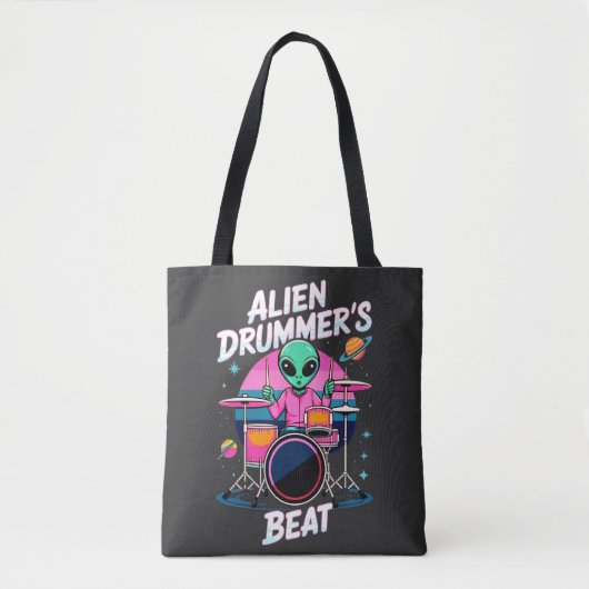 Alien Drummers Beat T - Shirt - Funky Alien Graphi Tasche (Vorderseite)