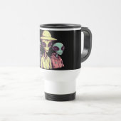 Alien-Duo-Kaffeetasse – Retro-Sci-Fi Reisebecher (VorderseiteRechts)