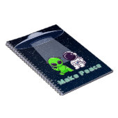 Alien & Earthling Peace auf einem Notebook Notizblock (Rechte Seite)