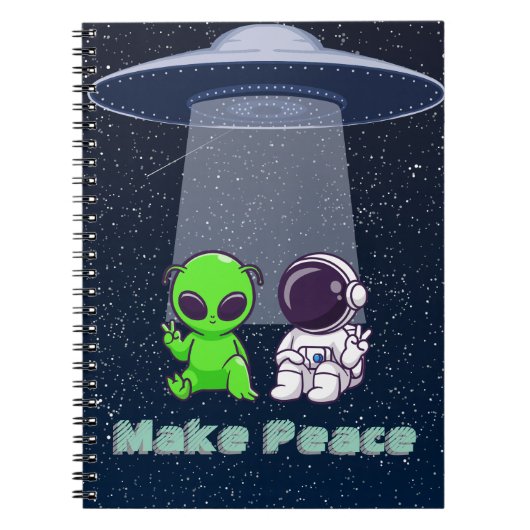 Alien & Earthling Peace auf einem Notebook Notizblock (Vorderseite)