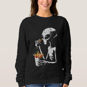 Alien Eating French Fries - Funny Graphic Alien UF Sweatshirt