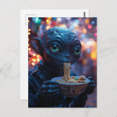 Alien Eating Noodles Postkarte (Vorne/Hinten)