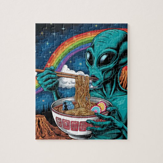 Alien Eating Noodles Puzzle (Vertikal)
