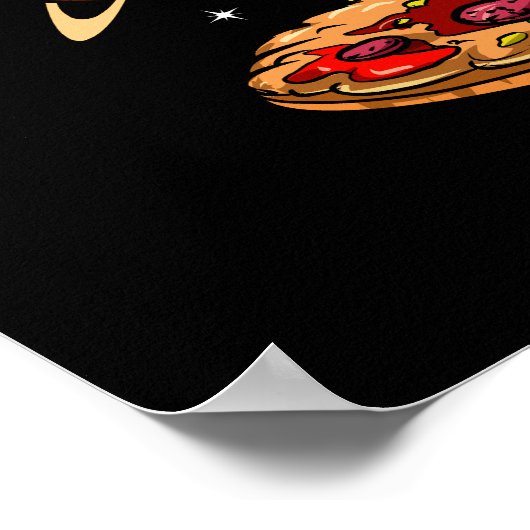 Alien Eating Space Pizza Poster (Ecke)