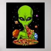 Alien Eating Space Pizza Poster (Vorne)