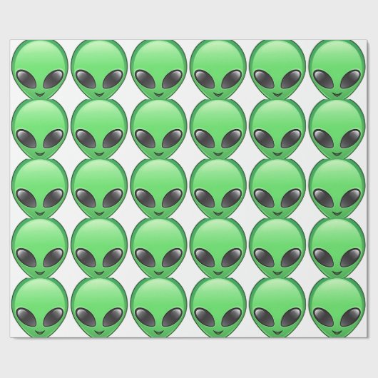 Alien Eemoji Geschenkpapier (Flach)