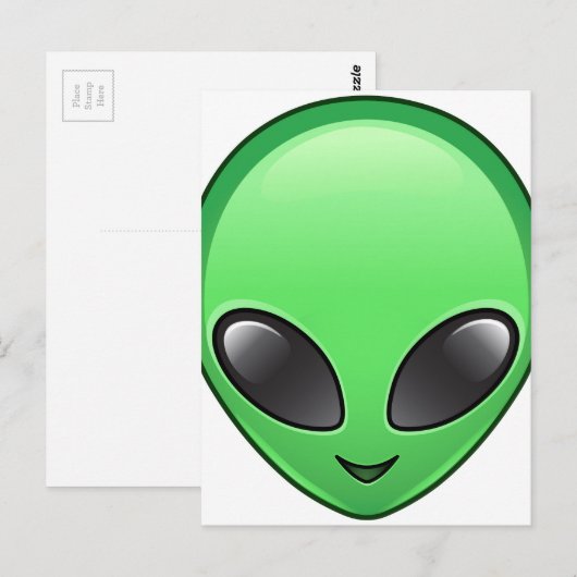 Alien Eemoji Postkarte (Vorne/Hinten)