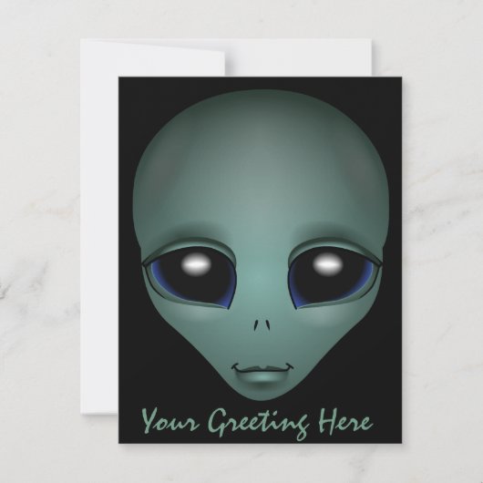 Alien Einladungen Personalisierte Niedliche Alien  (Vorderseite)