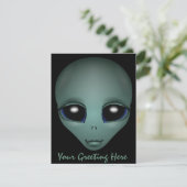Alien Einladungen Personalisierte Niedliche Alien (Stehend Vorderseite)