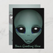 Alien Einladungen Personalisierte Niedliche Alien  (Vorne/Hinten)
