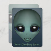 Alien Einladungen Personalisierte Niedliche Alien (Vorne/Hinten)
