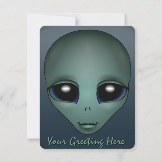 Alien Einladungen Personalisierte Niedliche Alien (Vorderseite)