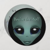 Alien Einladungen Personalisierte Niedliche Alien  (Vorne/Hinten)
