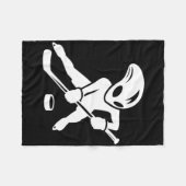 Alien-Eishockeyspieler Coole Cartoonfigur Fleecedecke (Vorderseite (Horizontal))