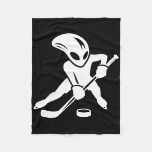 Alien-Eishockeyspieler Coole Cartoonfigur Fleecedecke