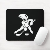 Alien-Eishockeyspieler Coole Cartoonfigur Mousepad (Mit Mouse)