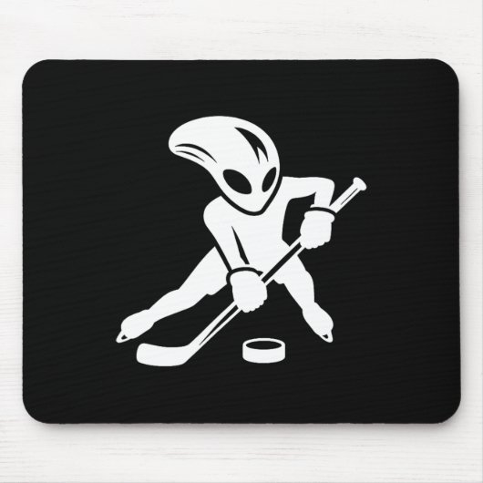 Alien-Eishockeyspieler Coole Cartoonfigur Mousepad (Vorne)