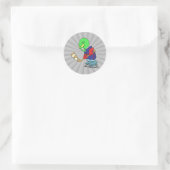 Alien Eishockeyspieler Runder Aufkleber (Tasche)