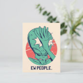 Alien ekelt Leute Postkarte (Stehend Vorderseite)