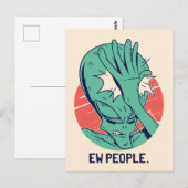 Alien ekelt Leute Postkarte (Vorne/Hinten)