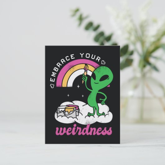 Alien Embrace Eure Wierdness Postkarte (Stehend Vorderseite)