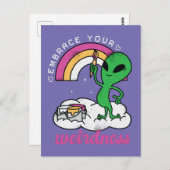 Alien Embrace Your Wierdness Postcard Postkarte (Vorne/Hinten)