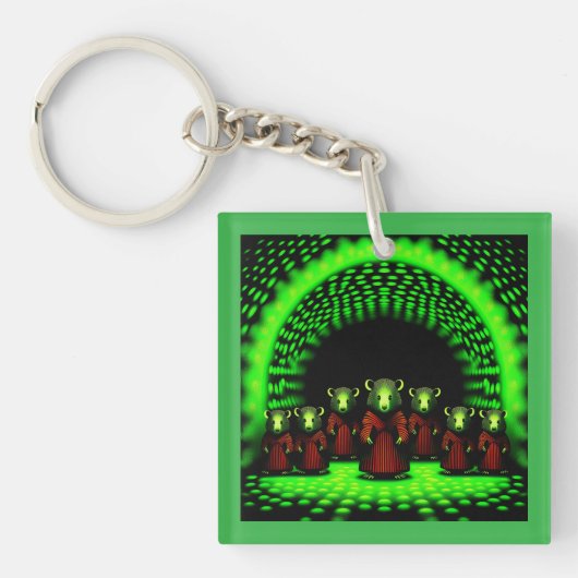 Alien Emisary kommt durch das Portal Schlüsselanhänger (Vorderseite)