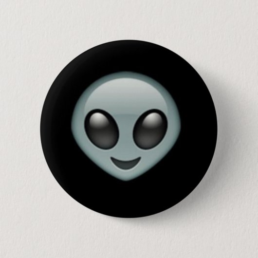 Alien Emoji Knopf Button (Vorderseite)