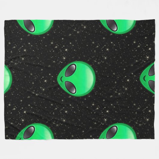 Alien Emojis Fleece Decke (Vorderseite (Horizontal))