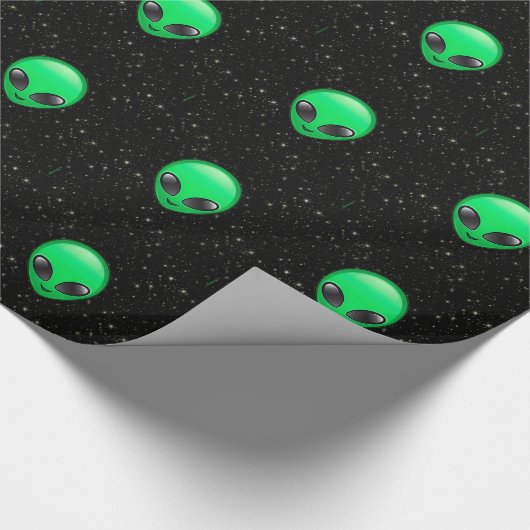Alien Emojis Geschenkpapier (Ecke)