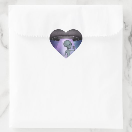 Alien Encounters Heart Sticker (Tasche)