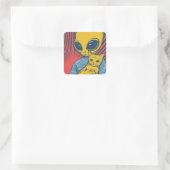 Alien Encounters: Pop Art Tribute with Friendship Quadratischer Aufkleber (Tasche)