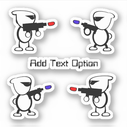 Alien Enemies mit Laserstrahl Aufkleber (Vorderseite)