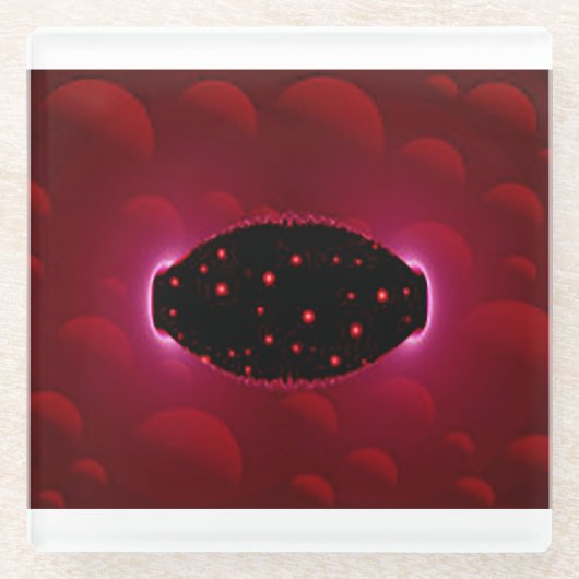 Alien - Energiequelle mit Hintergrundbereichen Glasuntersetzer (Vorderseite)