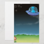 Alien entdeckt eine Blume der hübschen Erde Briefpapier (Vorne/Hinten)