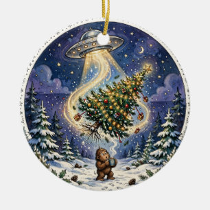 Alien-Entführung-Christbaumschmuck Keramik Ornament
