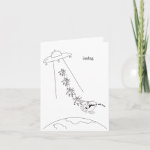 Alien Entführung der Weihnachtskarte des Weihnacht