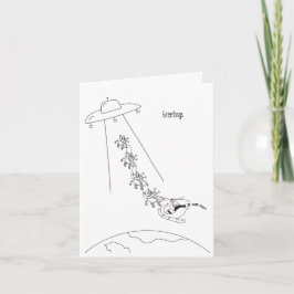 Alien Entführung der Weihnachtskarte des Weihnacht Karte