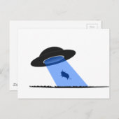 Alien Entführung einer Kuh - UFO Postkarte (Vorne/Hinten)