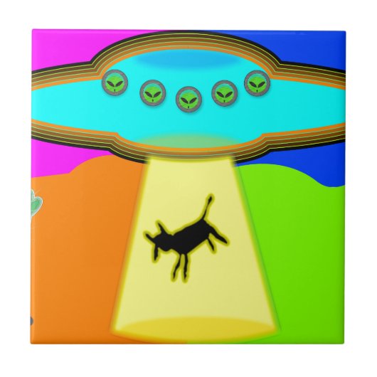 Alien Entführung Fliese (Vorderseite)