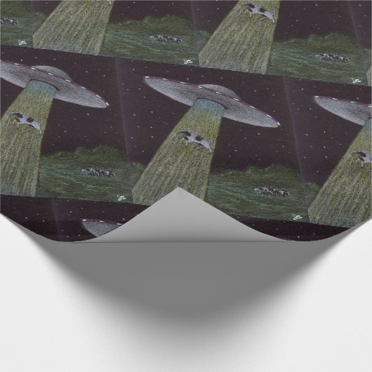 Alien Entführung Geschenkpapier (Ecke)
