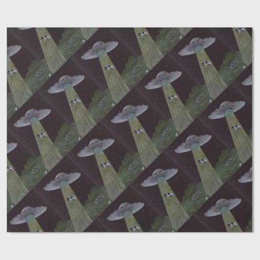 Alien Entführung Geschenkpapier (Flach)