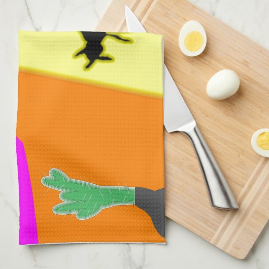 Alien Entführung Geschirrtuch (Viertel Falte)