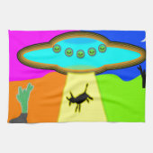 Alien Entführung Geschirrtuch (Horizontal)