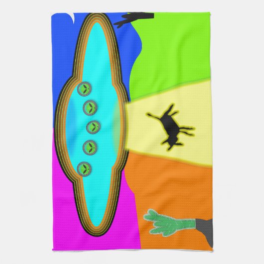 Alien Entführung Geschirrtuch (Vertikal)