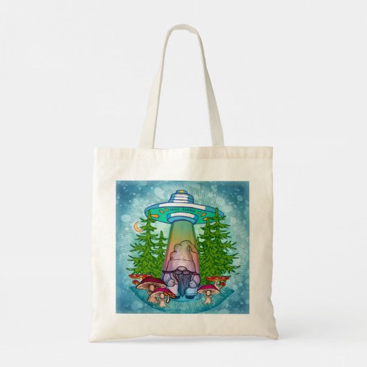 Alien Entführung Gnome Tragetasche (Rückseite)