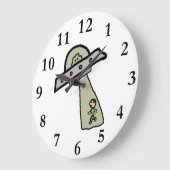 Alien Entführung Große Wanduhr (Winkel)
