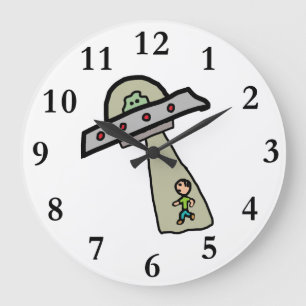 Alien Entführung Große Wanduhr