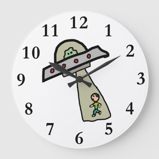 Alien Entführung Große Wanduhr (Vorderseite)